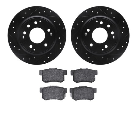 Dynamic Friction Co 8502-59050, Rotors-Drilled and Slotted-Black with 5000 Advanced Brake Pads, Zinc Coated 8502-59050